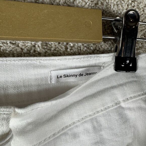 Frame Denim White Jeans NWT Size 26 Le Skinny De Jeanne Blanc White Step Hem - Picture 6 of 14